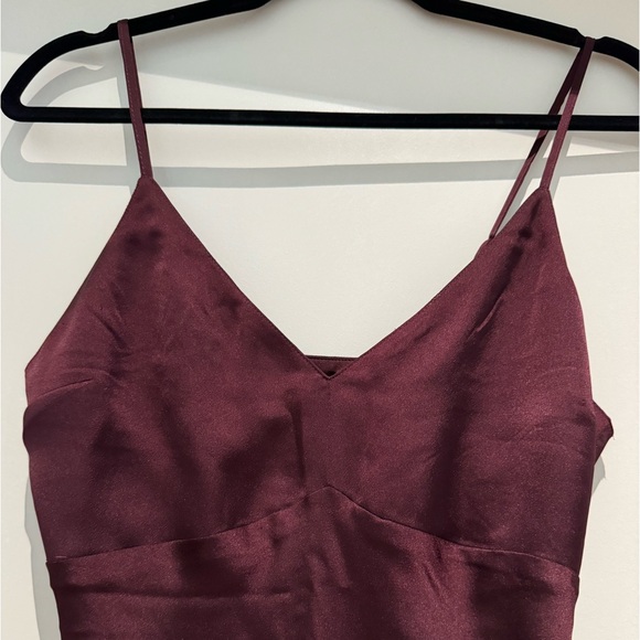 Abercrombie & Fitch Satin Slip Mini Dress; color Maroon; size XS - Picture 3 of 8